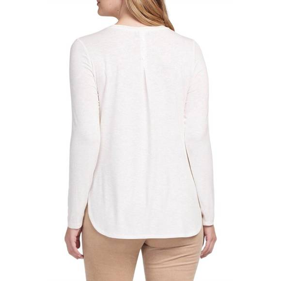 NEW TRIBAL crew neck top with button back detail in cream - Picture 2 of 2